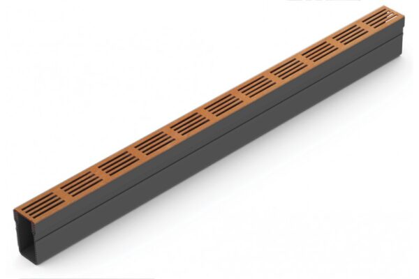 Slimline draingoot corten rooster 100cm